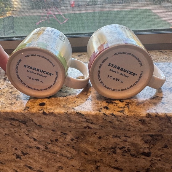 Starbucks Madrid and Spain Espresso Mug Set 3oz - Green and Red - Picture 4 of 4